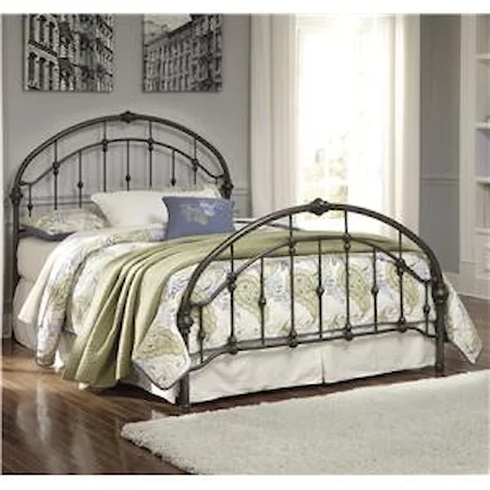 Queen Arched Metal Bed in Bronze Color Finish